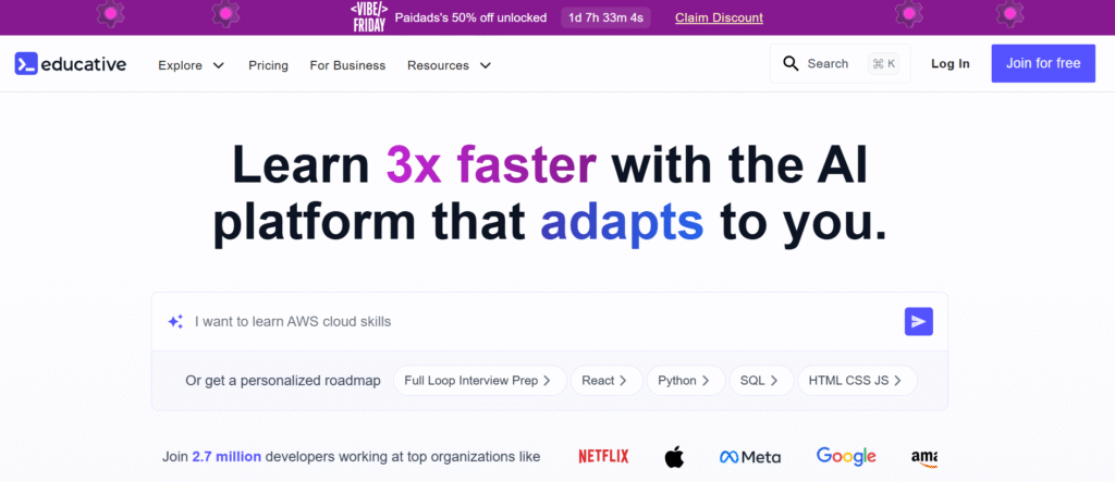 Educative.io Homepage